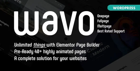Wavo - Creative Portfolio & Agency Theme — homepage layout
