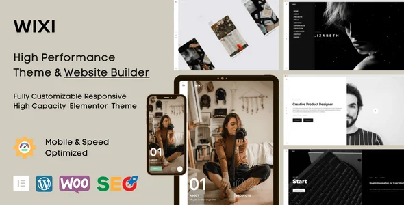 Wixi - Creative Personal Portfolio WordPress Theme — homepage layout