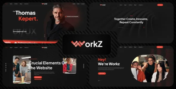 Workz - Portfolio Theme — homepage layout