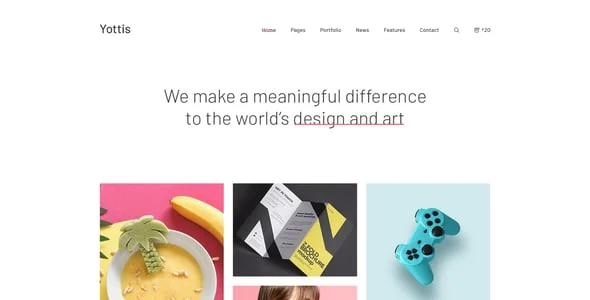 Yottis | Creative Portfolio WordPress Theme + Store — content section layout