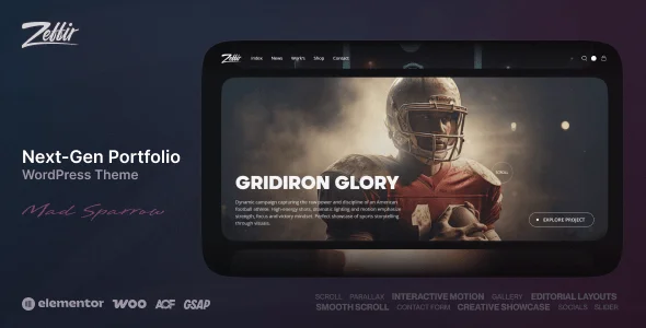 Zeffir - Creative Agency and Portfolio WordPress Theme — homepage layout