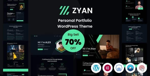 Zyan - Personal Portfolio WordPress  Theme — homepage layout