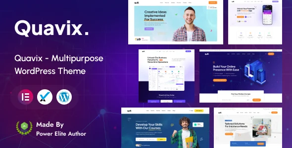 Quavix - Multipurpose WordPress Theme WordPress theme homepage layout for a agency creative website