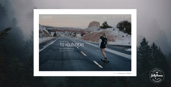 Rebirth - Freelance & Agency Portfolio WordPress Theme WordPress theme homepage layout for a agency creative website