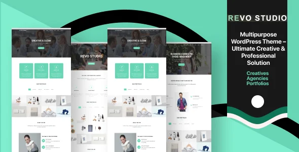 Revo Studio - Multipurpose WordPress Theme WordPress theme homepage layout for a agency creative website