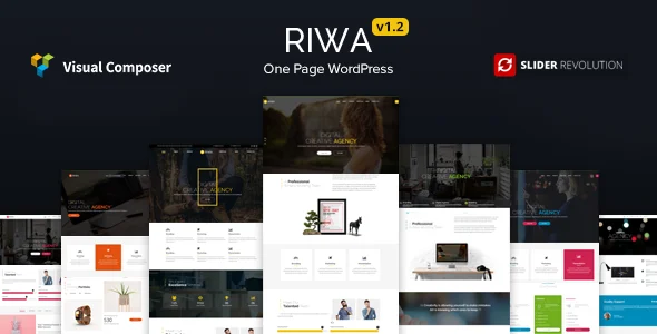 Riwa - One Page WordPress Theme WordPress theme homepage layout for a animations creative website