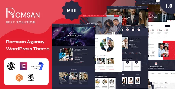 Romsan - Agency & Consulting Services WordPress Theme WordPress theme homepage layout for a agency creative website