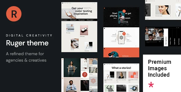 Ruger - Digital Agency and Portfolio WordPress Theme WordPress theme homepage layout for a agency creative website