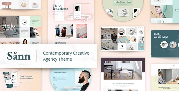 Sånn - Design Portfolio WordPress Theme WordPress theme homepage layout for a branding creative website