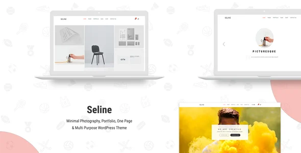 Seline - Creative Photography & Portfolio WordPress Theme WordPress theme homepage layout for a blog creative website