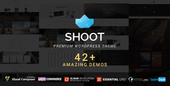 Shoot - Multipurpose & Multi Styled Theme WordPress theme homepage layout for a agency creative website