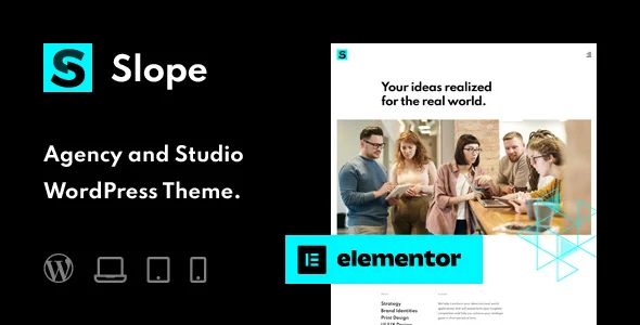 Slope – Agency & Studio WordPress Theme WordPress theme homepage layout for a agency creative website
