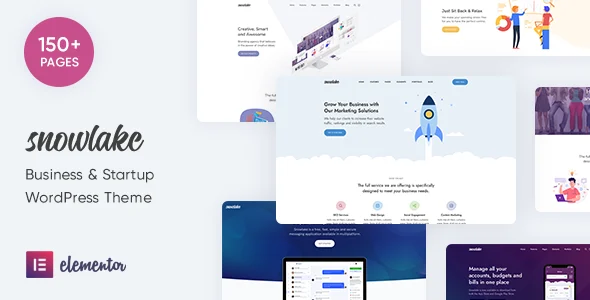 Snowlake - Creative Business & Startup WordPress Theme WordPress theme homepage layout for a agency creative website