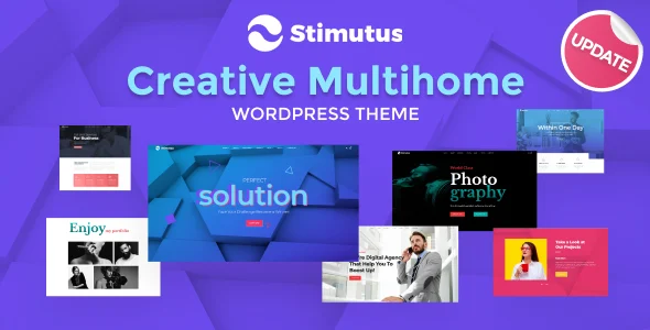 Stimutus - Creative Multihome Elementor Based WordPress Theme WordPress theme homepage layout for a agency creative website