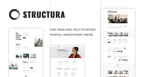 Structura - Minimal One Page Theme WordPress theme homepage layout for a arts creative website