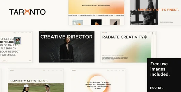 Taranto - WordPress Portfolio for Creatives WordPress theme homepage layout for a art creative website