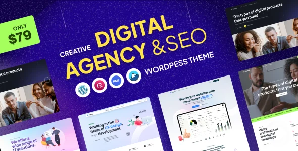 Tryesy - Creative Digital Agency WordPress Theme WordPress theme homepage layout for a advertising creative website