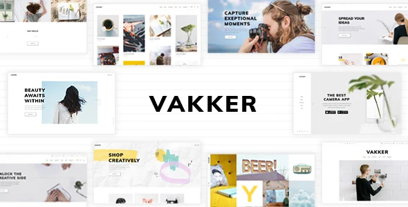 Vakker - Creative Design Agency WordPress Theme WordPress theme homepage layout for a agency creative website