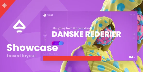 Verno | Creative Showcases for Agencies Theme WordPress theme homepage layout for a animation creative website
