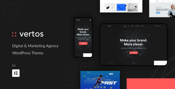 Vertos | Digital & Marketing Agency WordPress Theme WordPress theme homepage layout for a agency creative website
