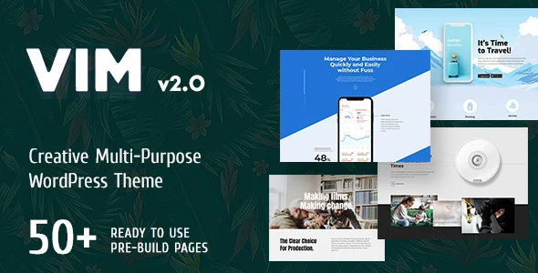 VIM - Creative Multi-Purpose WordPress Theme WordPress theme homepage layout for a agency creative website