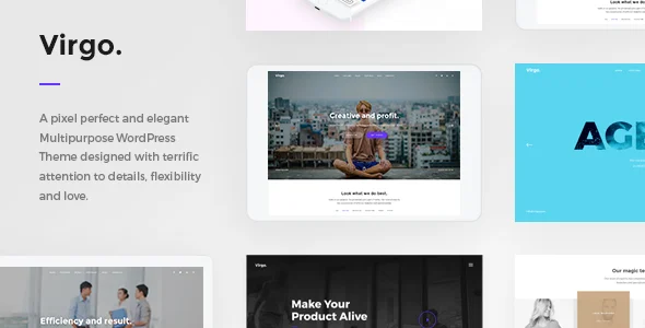 Virgo. - Multipurpose Multi-Concept WordPress Theme WordPress theme homepage layout for a agency creative website
