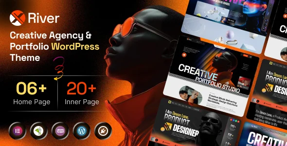 Xriver – Creative Agency Portfolio Theme WordPress theme homepage layout for a agency creative website