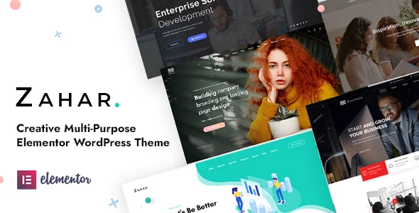 Zahar - Creative Multipurpose Elementor WordPress Theme WordPress theme homepage layout for a blog creative website