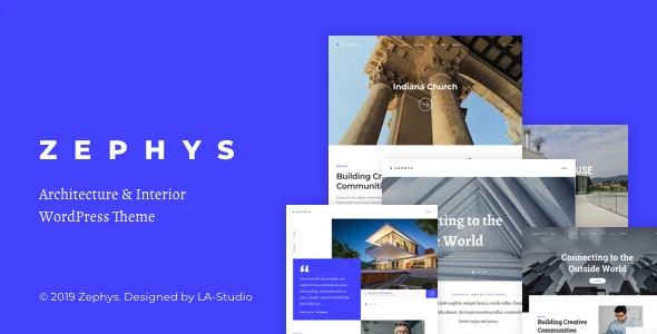 Zephys - Architecture WordPress Theme WordPress theme homepage layout for a agency creative website