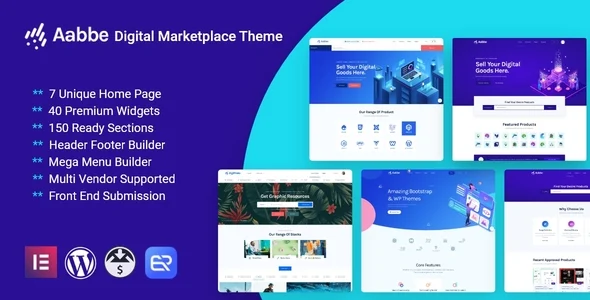 Aabbe – Digital Marketplace WordPress Theme WordPress theme homepage layout for a audio marketplace online store