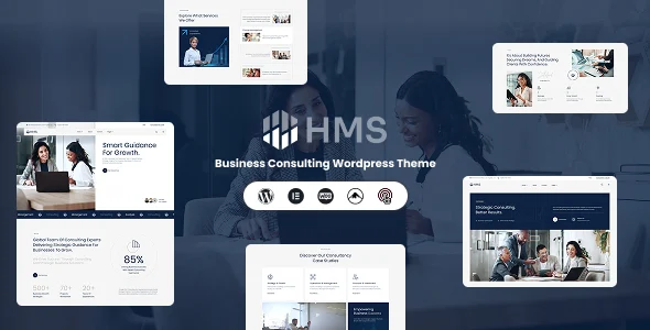 HMS - Business Consulting WordPress Theme WordPress theme homepage layout for a agency online store