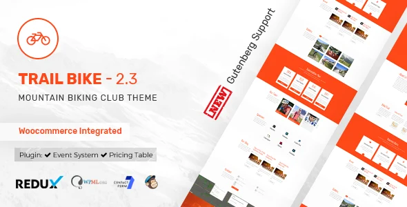 Trail Bike WP - WordPress Mountain Biking Club Theme WordPress theme homepage layout for a bike online store