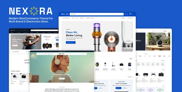 Nexora Shop - Multibrand Electronics Store WooCommerce Theme WordPress theme homepage layout for a affiliates online store