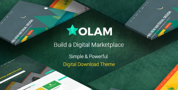 Olam - Easy Digital Downloads Marketplace WordPress Theme WordPress theme homepage layout for a audio marketplace online store