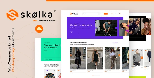 Skolka | A Contemporary E-Commerce Theme WordPress theme homepage layout for a cart online store