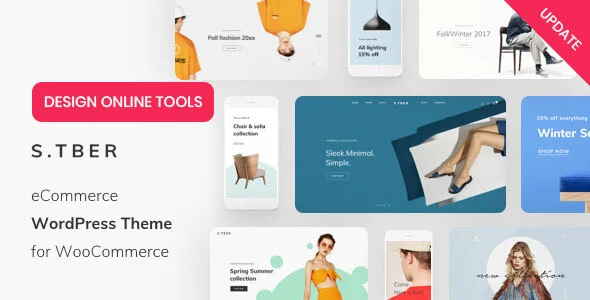 Stber - Furniture & T-Shirt WooCommerce WordPress theme WordPress theme homepage layout for a design online online store