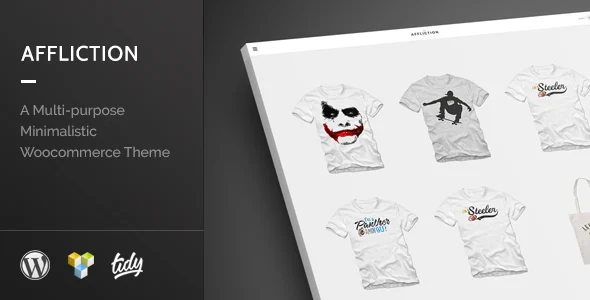 Affliction - Multipurpose Minimal WordPress WooCommerce Theme WordPress theme homepage layout for a blog WooCommerce store