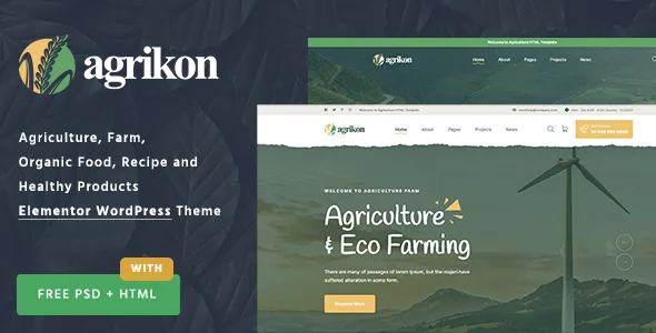 Agrikon - Organic Food & Agriculture WooCommerce Theme WordPress theme homepage layout for a agriculture WooCommerce store