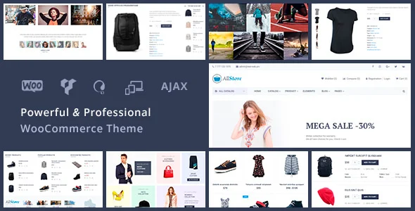 AllStore - Universal WooCommerce WordPress Shop Theme WordPress theme homepage layout for a business WooCommerce store