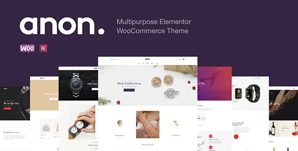 Anon - Multipurpose Elementor WooCommerce Themes WordPress theme homepage layout for a clean WooCommerce store