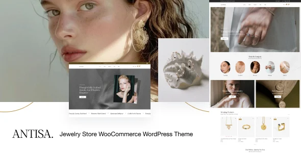 Antisa – Jewelry Store WooCommerce WordPress Theme with AI WordPress theme homepage layout for a elementor WooCommerce store