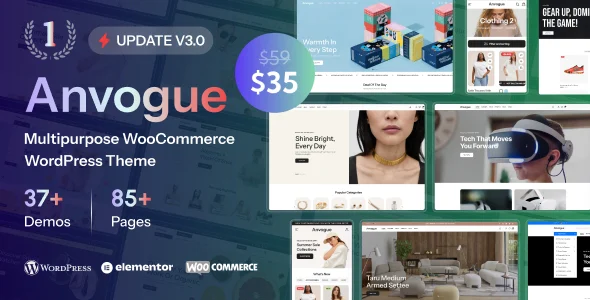 Anvogue - Multipurpose WooCommerce Theme WordPress theme homepage layout for a dokan WooCommerce store