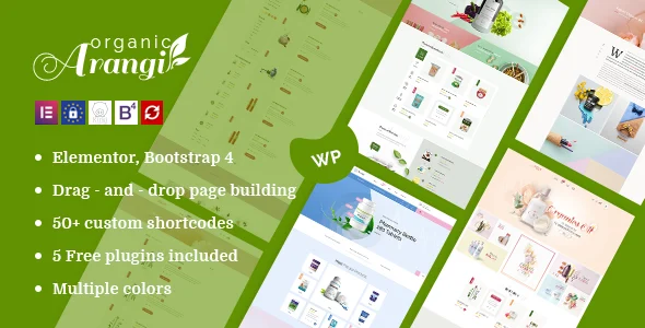 Arangi - Organic WooCommerce Theme WordPress theme homepage layout for a beauty WooCommerce store