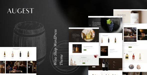 Augest – Wine Store WordPress Theme with AI WordPress theme homepage layout for a alcohol WooCommerce store
