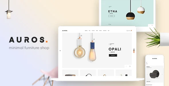 Auros - Furniture Elementor WooCommerce Theme WordPress theme homepage layout for a clean WooCommerce store