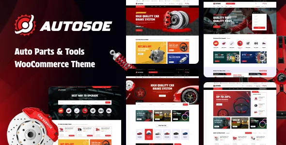 Autosoe - Auto Parts WooCommerce WordPress Theme WordPress theme homepage layout for a accessories WooCommerce store