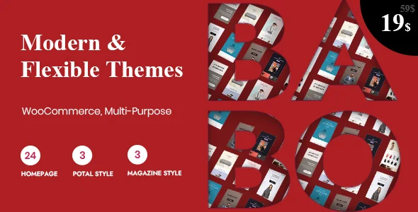 Babo - Modern & Flexible WooCommerce Theme WordPress theme homepage layout for a builder WooCommerce store