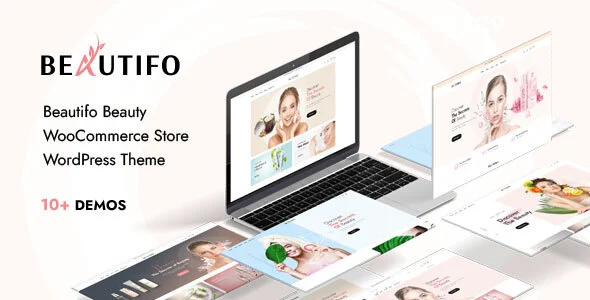 Beautifo - Beauty Cosmetics Shop WooCommerce WordPress Theme WordPress theme homepage layout for a aesthetics WooCommerce store