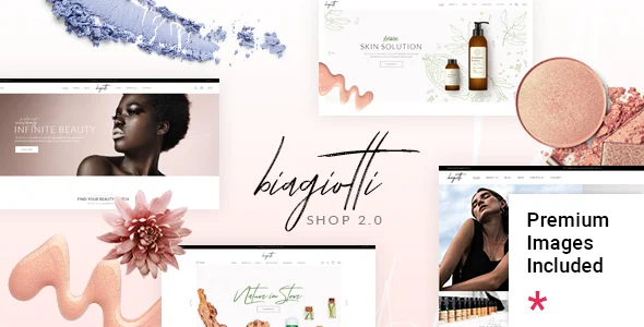 Biagiotti - Beauty and Cosmetics Shop WordPress Theme WordPress theme homepage layout for a beauty WooCommerce store