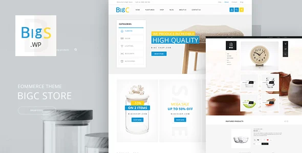 Big Shop - Furniture RTL Responsive WooCommerce WordPress Theme WordPress theme homepage layout for a auto parts WooCommerce store
